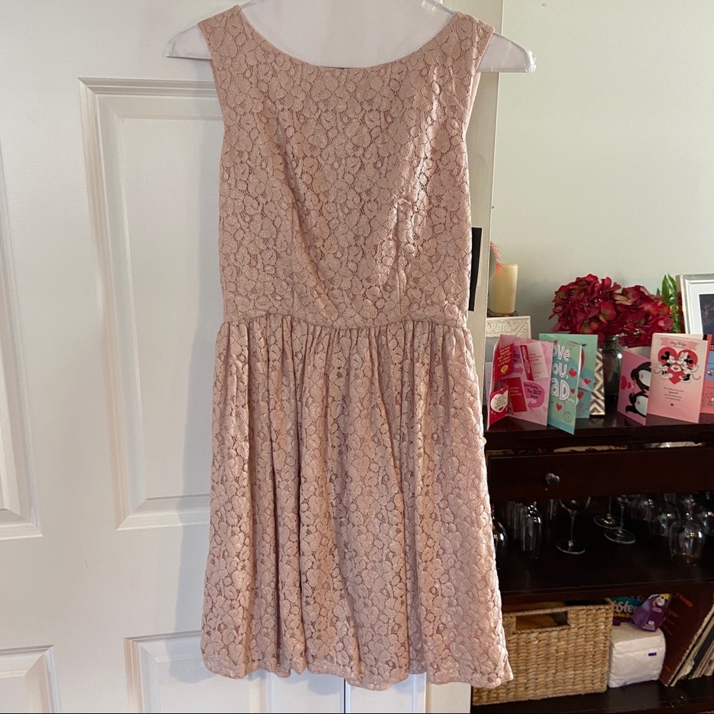 French Connection Pink Eyelet Dress - Size 6